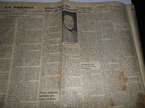 Antigua Publicidad 1968 Lady Edith Summerskill En Bs As 0