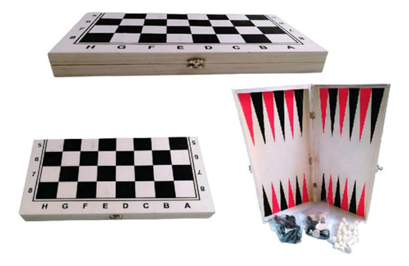 Ajedrez Damas Bachgammon 39x39cm 0