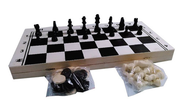 Ajedrez Damas Bachgammon 39x39cm 1