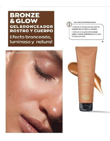 Avon Bronze & Glow Gel Efecto Bronceador Rostro Y Cuerpo 1