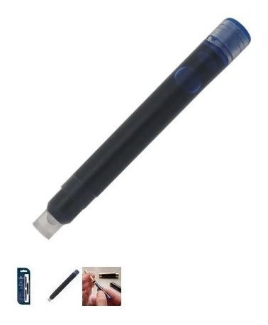 Carga Cartucho Refil Caneta Tinteiro Crown Azul 32005a 1
