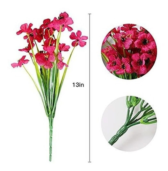 20 Paquetes De Flores Artificiales Para Exterior - Fucsia 1 20 Paquetes De Flores Artificiales Para Exterior - Fucsia 1