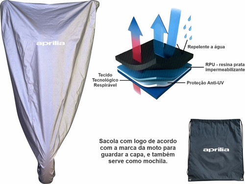 Capa Impermeável Ácaro Antimofo Motocicleta Aprilia Sr 150 1