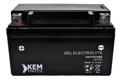 Bateria De Moto Kem Parts Gel Ytx7abs Medida 151x87x94 Mm 0
