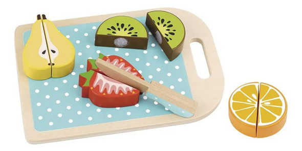 Tooky Toy Juego Didactico De Madera Frutas Para Cortar 0