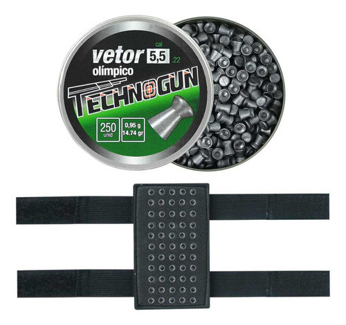 Chumbinho 5.5 Technogun Vetor Olímpico 250un+porta Chumbinho 0