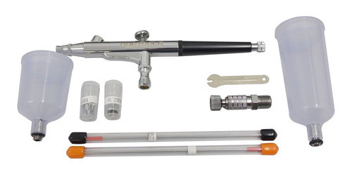 Aerógrafo C/ Duas Canecas Dupla Ação + Acessórios Onetools 0
