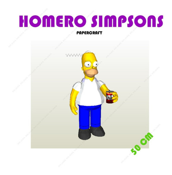 Figura Homero Simpsons Papercraft 50 Cm 0