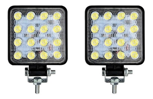 Kit 2 Faros 16 Leds Accesorio Universal Cosechadora Tractor 0