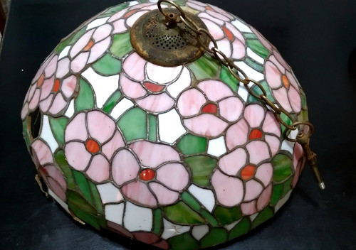Lampara Antigua Vitraux P/ Restaurar, Buen Estado,detalles 0