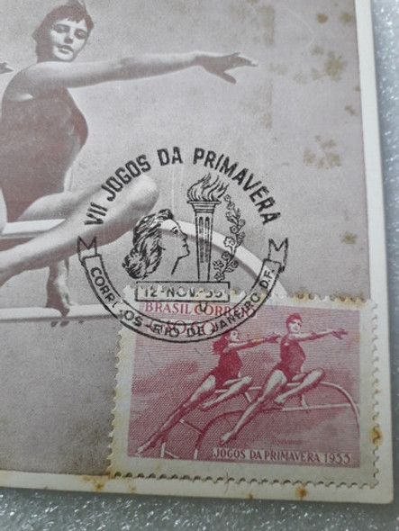Tarjeta De Brasil Juegos De Primavera Año 1955 1