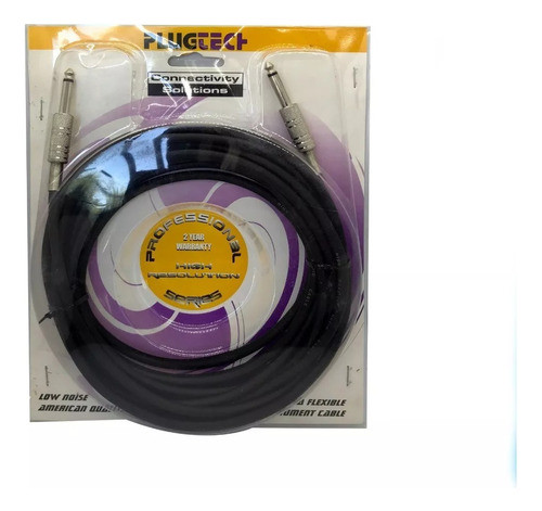 Cable Plugtech Plug 3 Mts Guitarra Eléctrica Bajo Pro 0