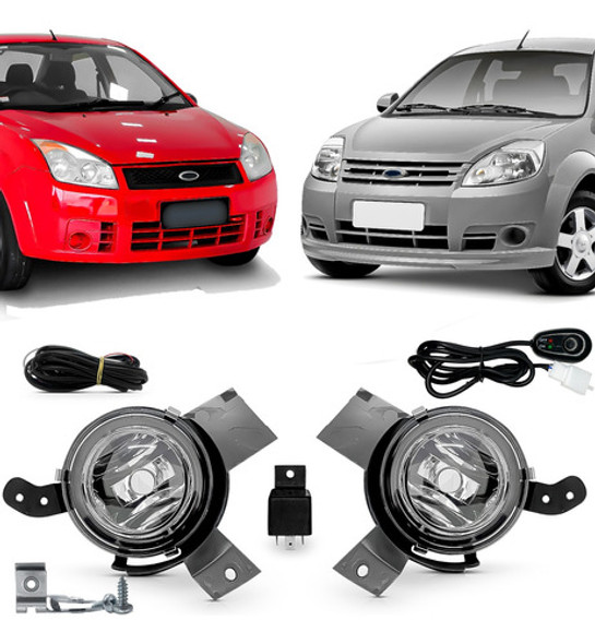 Kit Farol De Milha Fiesta 2008/10 Ka 2009/2011 Botão Colante 0