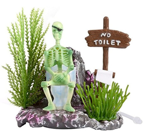 Saim Pirate Skeletons En Toilet Live Action Acuario Adornos 0