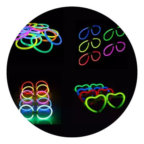 Combo Luminosos 50 Lentes Anteojos + 50 Pulseras Neón 1
