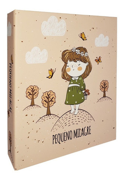 Álbum Fichário Para 100 Fotos 15x21cm Pequeno Milagre Menina 0