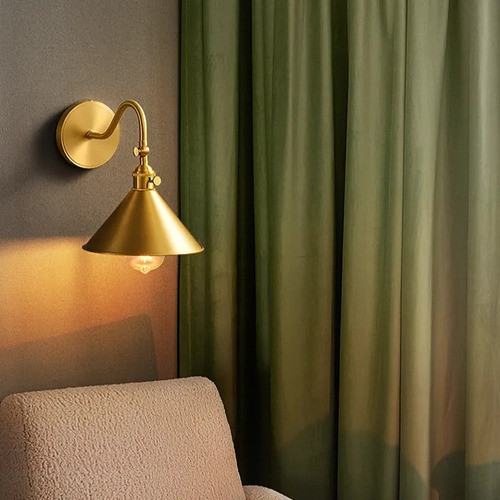 Lámpara De Pared Vintage Dorada + Bombilla Led Vintage 6w 1