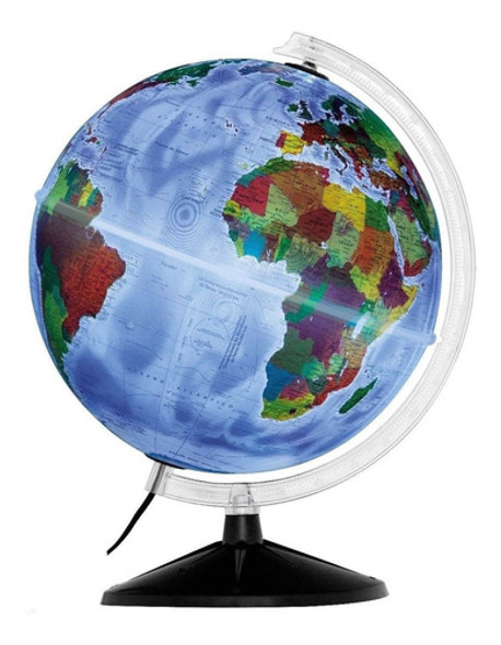 Globo Terrestre Político Físico 2em1 30cm Bivolt Lâmpada Led 0