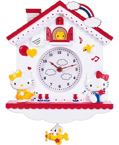 Gyh Kids Silent Lindo Y Kawaii Kitten Wall Clock 12 Pulgadas 0