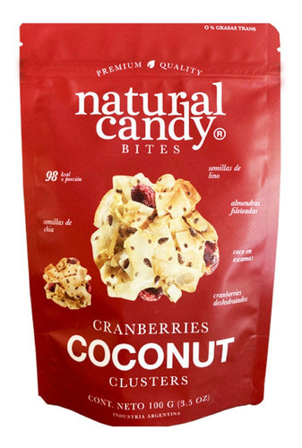 Granola Clusters Cranberries Coconut Natural Candy 100 Gr 0