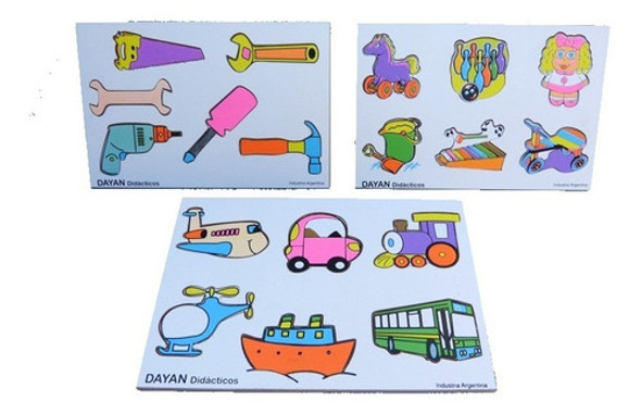 Set X 3 Juego De Encaje De Madera  - Mis Juguetes 0