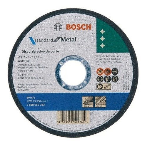 Pack 10 Discos De Corte 4-1/2 X 1mm Metal Inox 115mm Bosch 0