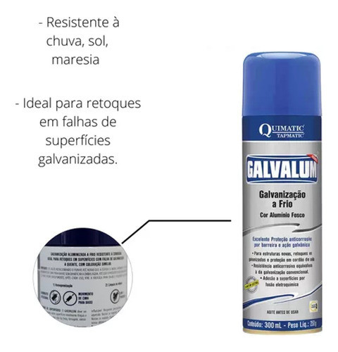 Galvalum Galvanização Aluminizada A Frio Da Taptmatic 300ml 1