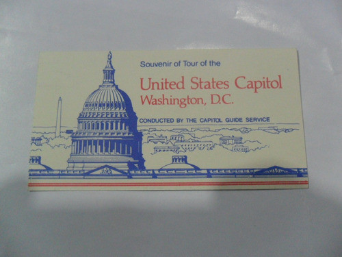 Tarjeta Visita Guiada Capitolio Estados Unidos Washington Dc 0