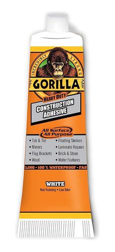 Adhesivo De Construcción Gorilla Heavy Duty, Tubo De Compres 1