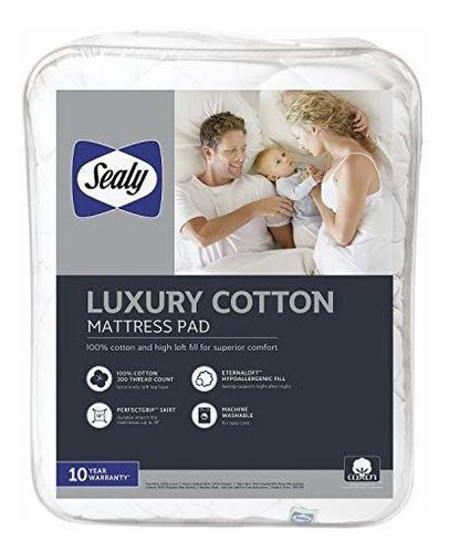Sealy Colchón 100% Algodón Color Blanco 0