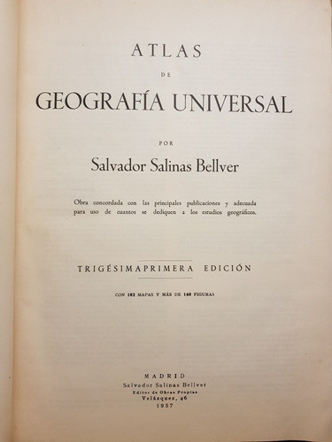 Atlas Geografía Universal. Salvador Salinas. 51564. 1