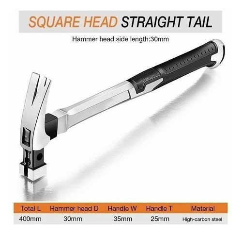 * Martelo De Pregos De Aço Pesado Para Carpintaria 1