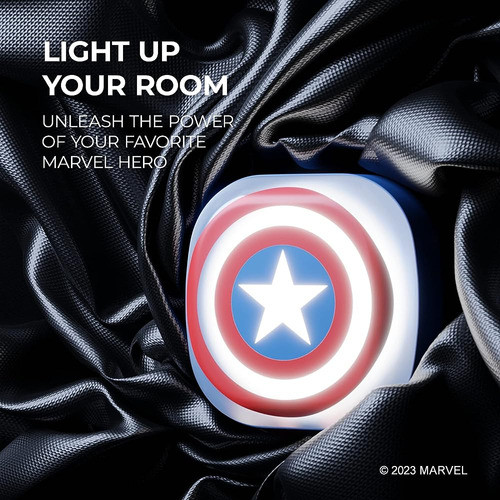 Marvel Captain America Shield Touch Led Night Light Con Puer 1