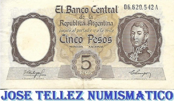 Bottero 1919 $ 5 Moneda Nacional Serie A Mb+ Palermo 0