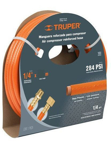 Manguera Compresor Baja Presión 1/4 PuLG. 5 Metros Truper 0