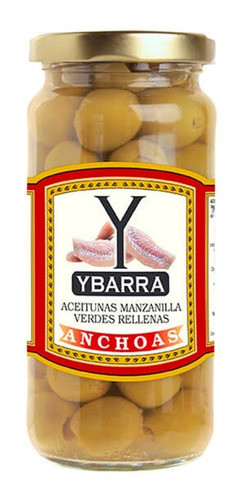 Aceitunas Verdes Rellenas Con Anchoa Ybarra 240g 0