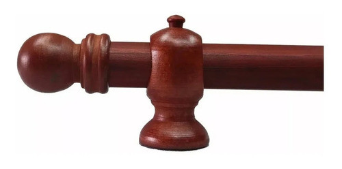 Kit Barral Grueso Cortina Madera 3,00 Mts Color Cedro 33mm 0