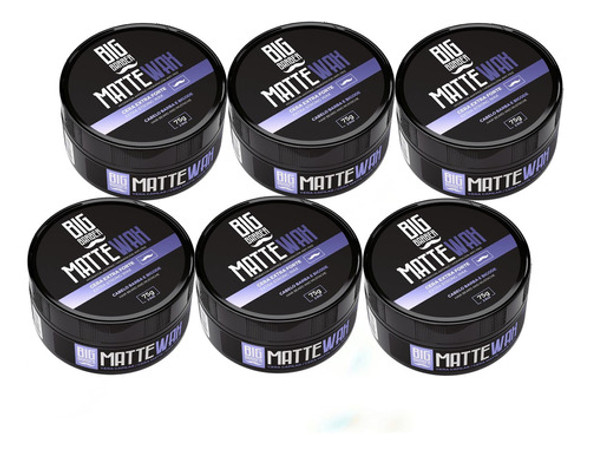 Cera Capilar Matte Wax Big Barber 75g Barba E Bigode 6 Unid 0