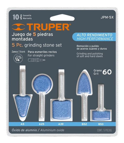 Piedras Montadas Perno 1/4'' 5 Pz. Jpm-5x Truper Ferreplus 0