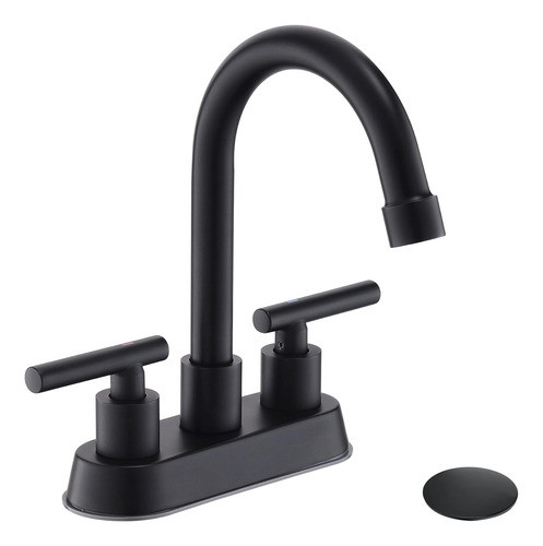 Grifo Lavabo Baño 2 Mangos Color Negro 0
