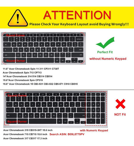 Cubierta Teclado Chromebook Acer 11 Cb3-131 1