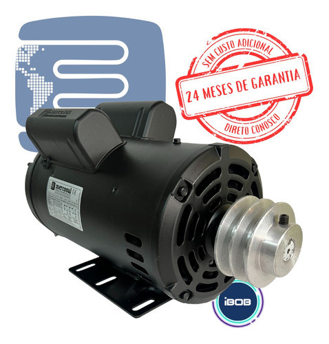 Motor Elétrico Mono 1,5cv 2pólos Alta Rotação Eberle C/polia 1