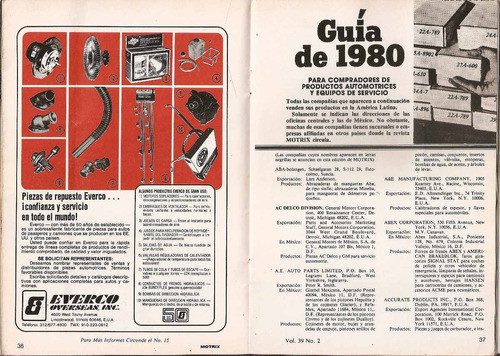 Motrix - Revista Del Servicio Automotriz - Guia 1980 1