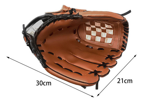 Luva De Beisebol Para Destros, Resistente E Marrom 30cmx21cm 1