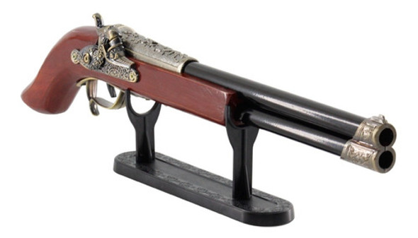 Arma Decoração Mosquete Com Cabo Em Madeira + Suporte 0