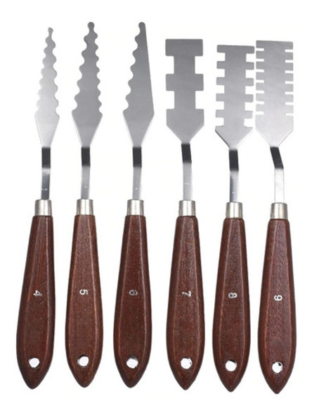 Kit 6 Espatulsa Profissionais Pintura Óleo . Acilico 0 Kit 6 Espatulsa Profissionais Pintura Óleo . Acilico 0