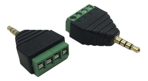 Adaptador 3,5 Mm 4 Polos A 4 Terminales De Tornillo, 2 Pack 0