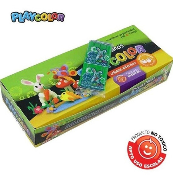 Plastilinas Playcolor Caja X 24 Unidades Todas Celeste 0