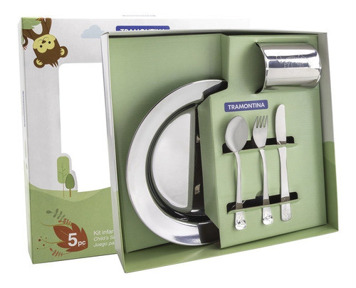 Conjunto Infantil Para Refeição De Aço Inox 5 Pçs Tramontina 0