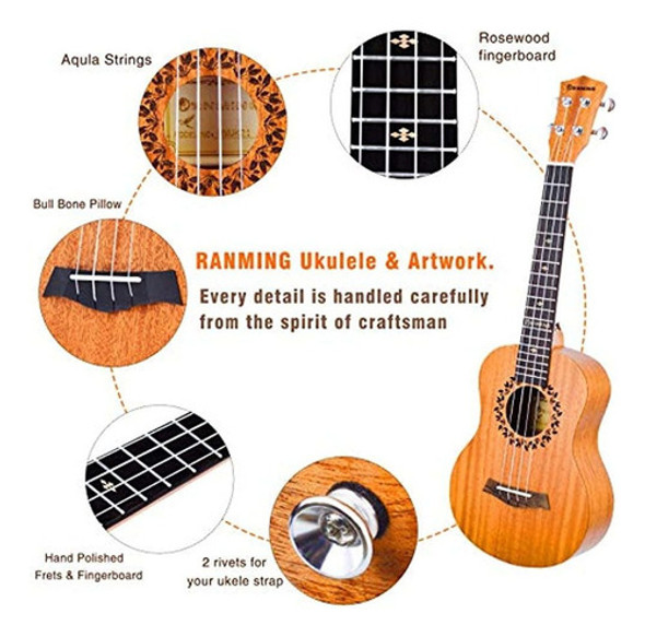 Ranming Ukelele Soprano Para Principiantes Ukeleles De 21 Pu 1
